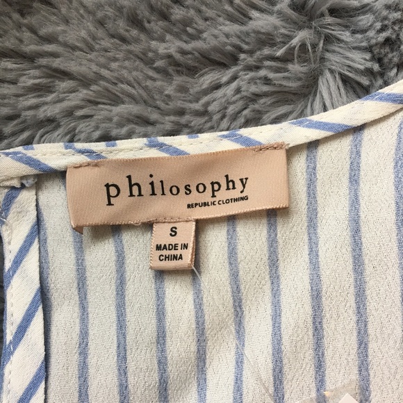 NWT Philosophy Blue and White Striped Top - Size S - Picture 3 of 4
